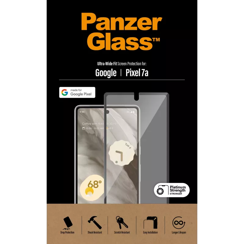 PanzerGlass® protector de pantalla Google Pixel 7a | Ultra Wide Fit