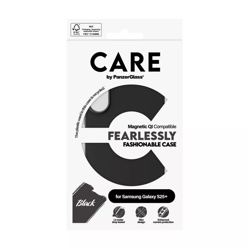 PanzerGlass CARE™ by ® funda negra con compatibilidad Qi Samsung Galaxy S25+