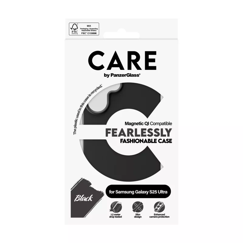 PanzerGlass CARE™ by ® funda negra con compatible con Qi Samsung Galaxy S25 Ultra