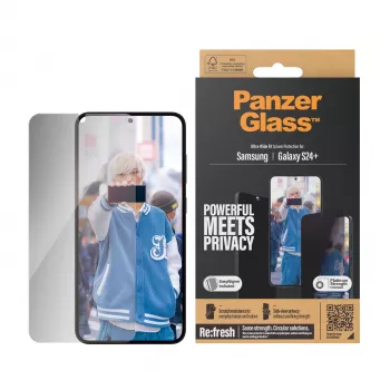PanzerGlass ® protector de pantalla de privacidad Samsung Galaxy S24+ | Ultra-Wide Fit con EasyAligner
