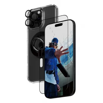 PanzerGlass ® pack de protección 4 en 1 iPhone 16 Pro Max, Apple, Apple - iPhone 16 Pro Max, aplicación en seco, resistente a arañazos, resistente a golpes, transparente, 1 ud.