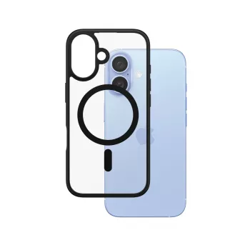 PanzerGlass ® HardCase transparente con marco MagSafe negro para iPhone 16