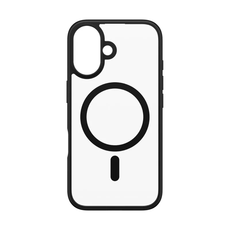 PanzerGlass ® HardCase transparente con marco MagSafe negro para iPhone 16