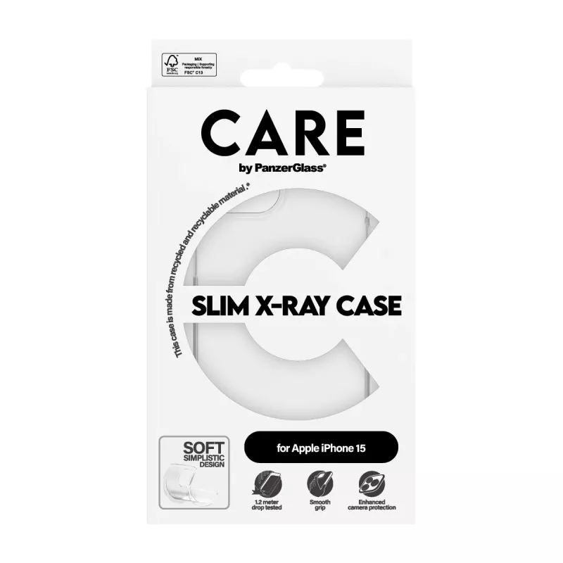 Funda PanzerGlass CARE by ® funda moderna transparente X-Ray Soft Basic iPhone 15
