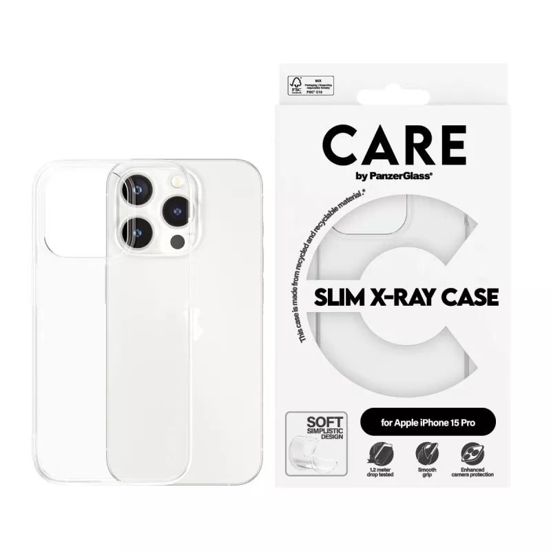 PanzerGlass CARE™ by ® funda X-Ray iPhone 15 Pro, funda, Apple, Apple - iPhone 15 Pro, transparente