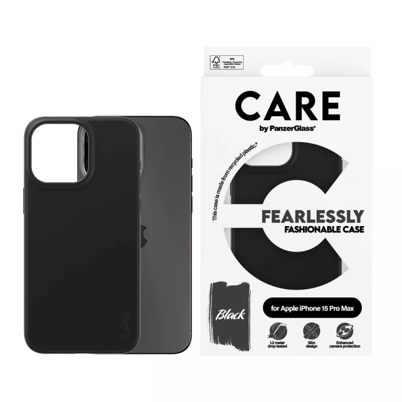 Funda PanzerGlass CARE by funda moderna negra iPhone 15 Pro Max