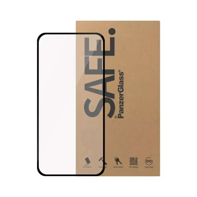 PanzerGlass SAFE. by ® protector de pantalla iPhone 15 Pro | Ultra-Wide Fit | BULK