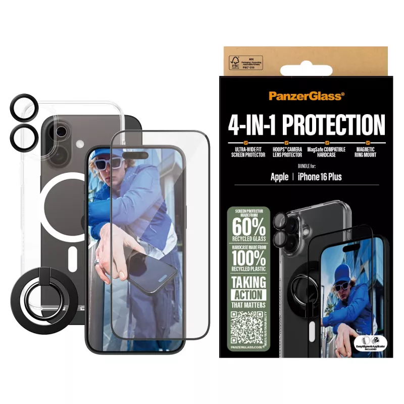PanzerGlass ® pack de protección 4 en 1 iPhone 16 Plus