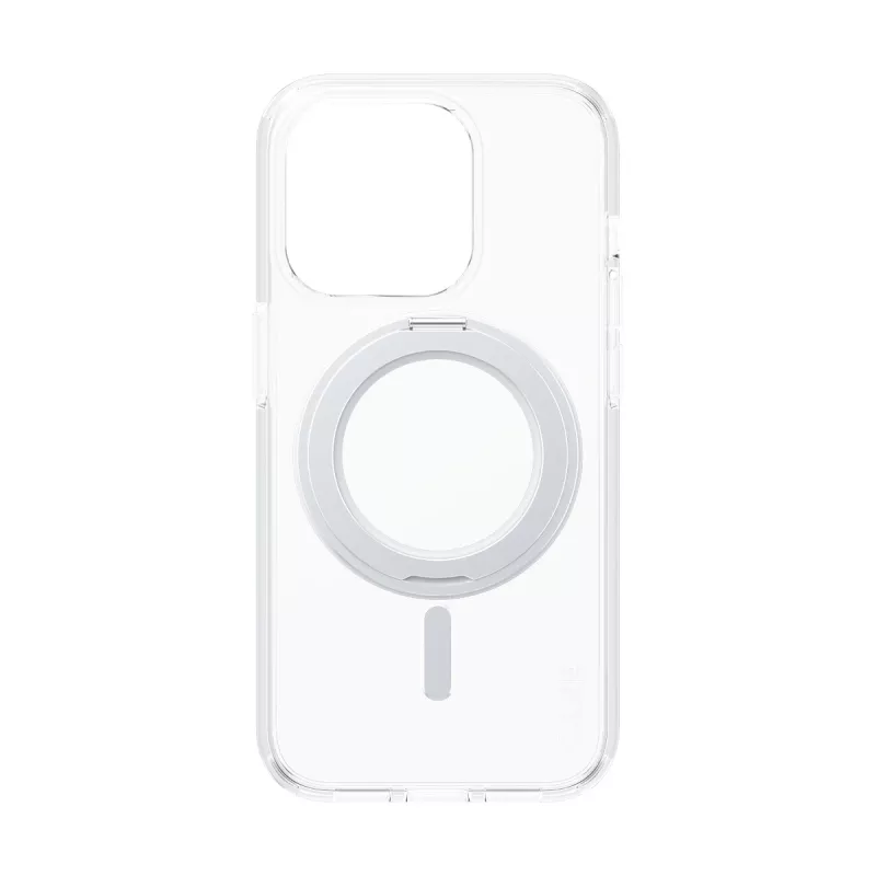 PanzerGlass CARE™ by ® funda transparente con soporte plateado y MagSafe iPhone 15 Pro