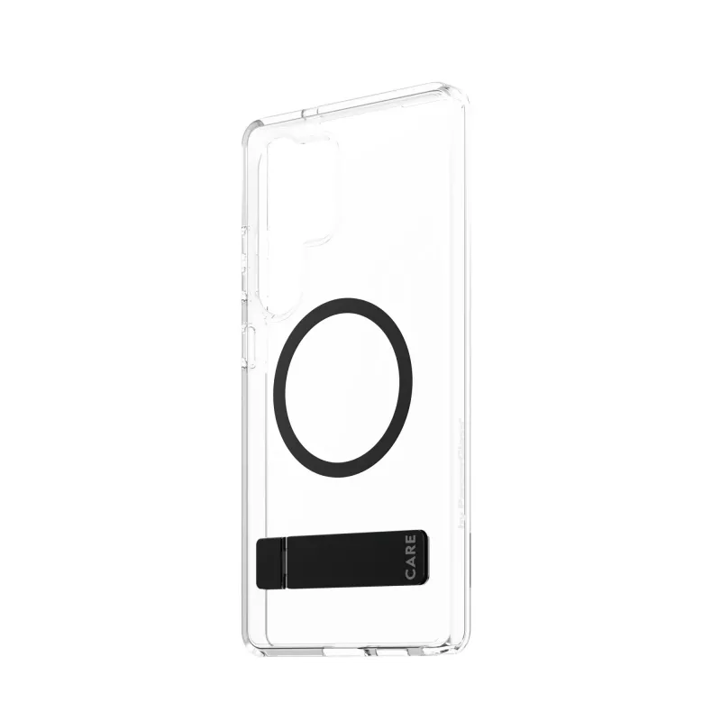 PanzerGlass CARE™ by ® funda transparente con soporte negro y compatible con Qi Samsung Galaxy S25 Ultra