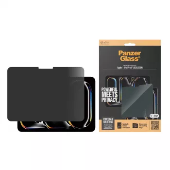 PanzerGlass Privacy protector de pantalla para iPad Pro de 11 pulgadas (2024) M4, Ultra-Wide Fit, cristal, marco negro