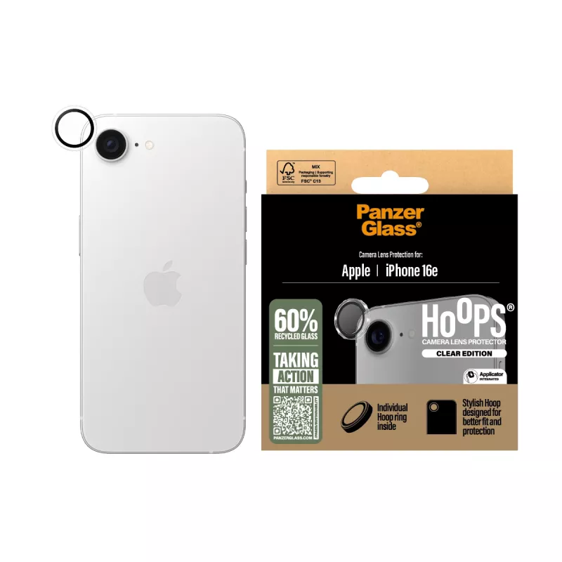 PanzerGlass ® Hoops® protector de lente de cámara transparente iPhone 17e | 16e