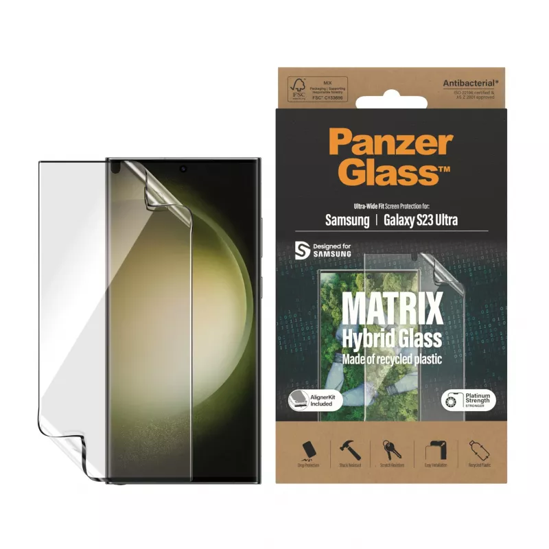 PanzerGlass ® ECO MATRIX protector de pantalla Samsung Galaxy S23 Ultra | Ultra-Wide Fit con AlignerKit