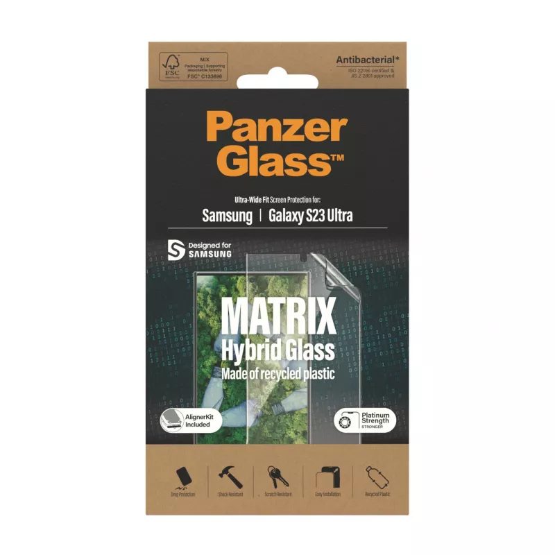 PanzerGlass ® ECO MATRIX protector de pantalla Samsung Galaxy S23 Ultra | Ultra-Wide Fit con AlignerKit