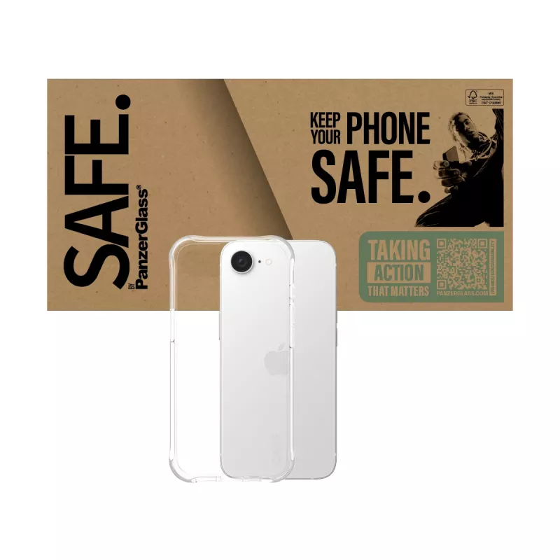 PanzerGlass SAFE. by ® funda TPU transparente iPhone 17e | 16e