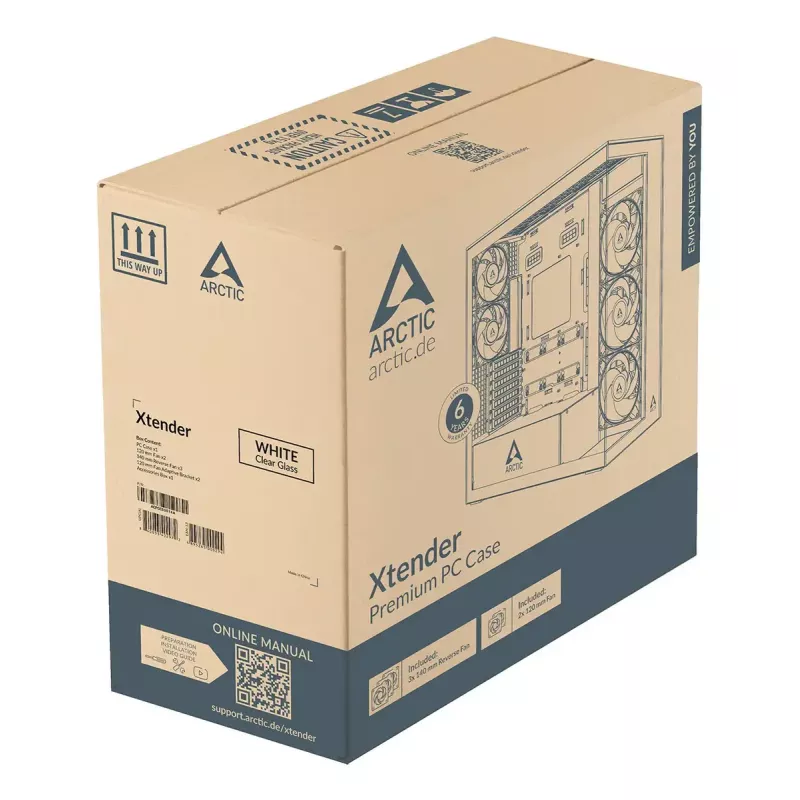 ARCTIC Xtender VG (Blanco) Caja de PC E-ATX Premium con Montaje Vertical de GPU