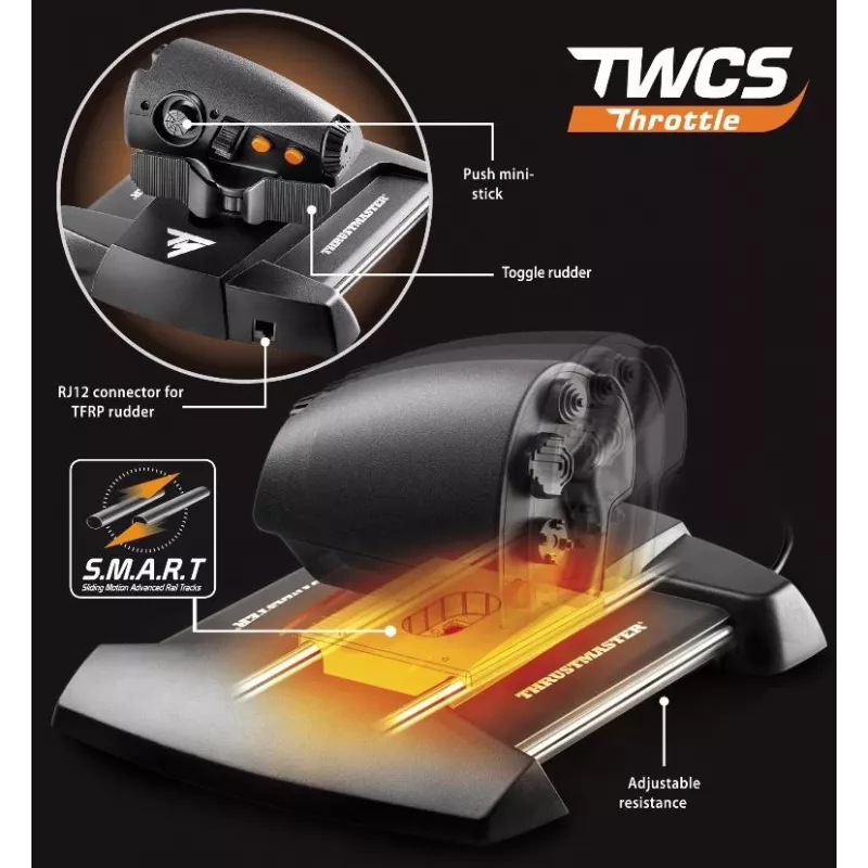 Thrustmaster T-16000M FCS Flight Pack Negro USB Joystick Analógico / Digital MAC, PC