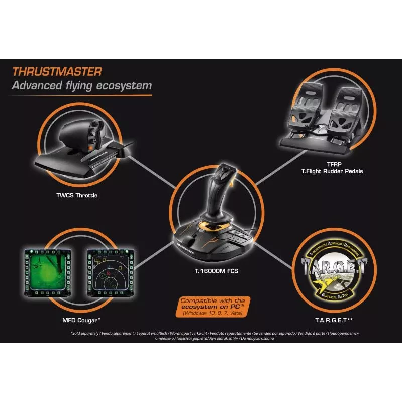 Thrustmaster T-16000M FCS Flight Pack Negro USB Joystick Analógico / Digital MAC, PC