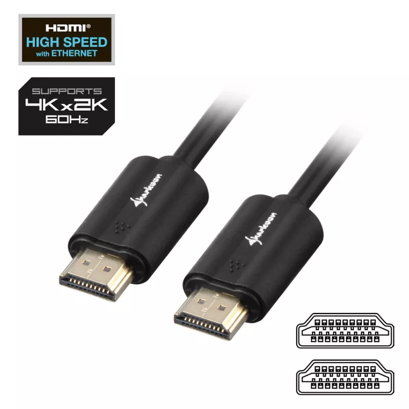 Cable HDMI High Speed SHARKOON - Ultra HD 4K M/m 1 m