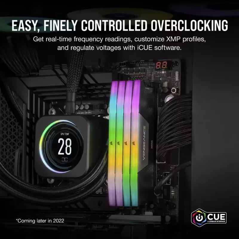 CORSAIR Memoria 32GB DDR5 (2x16GB) DRAM 6400MT/s CL36 Kit de memoria Vengeance RGB – Negro