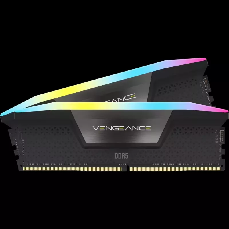 CORSAIR Memoria 32GB DDR5 (2x16GB) DRAM 6400MT/s CL36 Kit de memoria Vengeance RGB – Negro