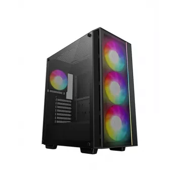 Caja de PC DeepCool MATREXX 55 MESH V4 C Semitorre Negra — ATX, cristal templado, frontal de malla, USB-C