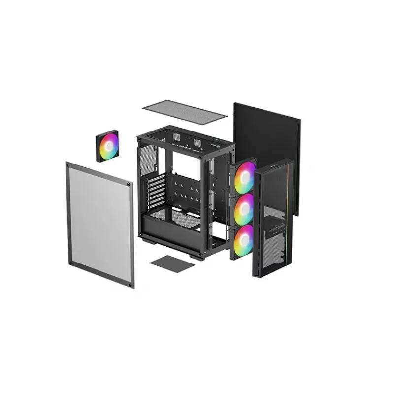 DeepCool MATREXX 55 MESH V4 C caja de PC Midi Tower, ATX, cristal templado, sin fuente de alimentación, negra