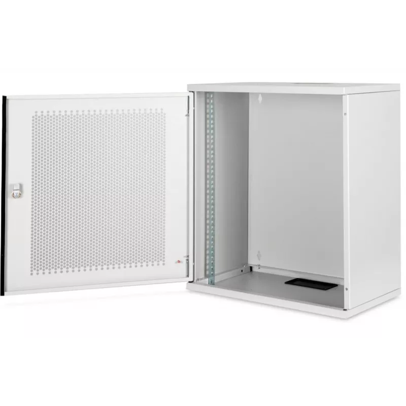 Armario de montaje en pared DIGITUS 12U, SOHO, sin montar 595x540x400 mm, puerta frontal perforada, gris