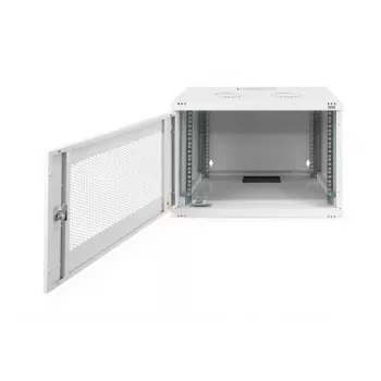Armario de montaje en pared DIGITUS 7U SOHO sin montar 370x540x400 mm puerta frontal perforada gris