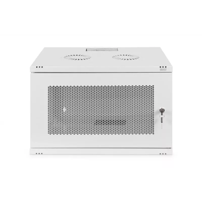 Armario de montaje en pared DIGITUS 7U SOHO sin montar 370x540x400 mm puerta frontal perforada gris