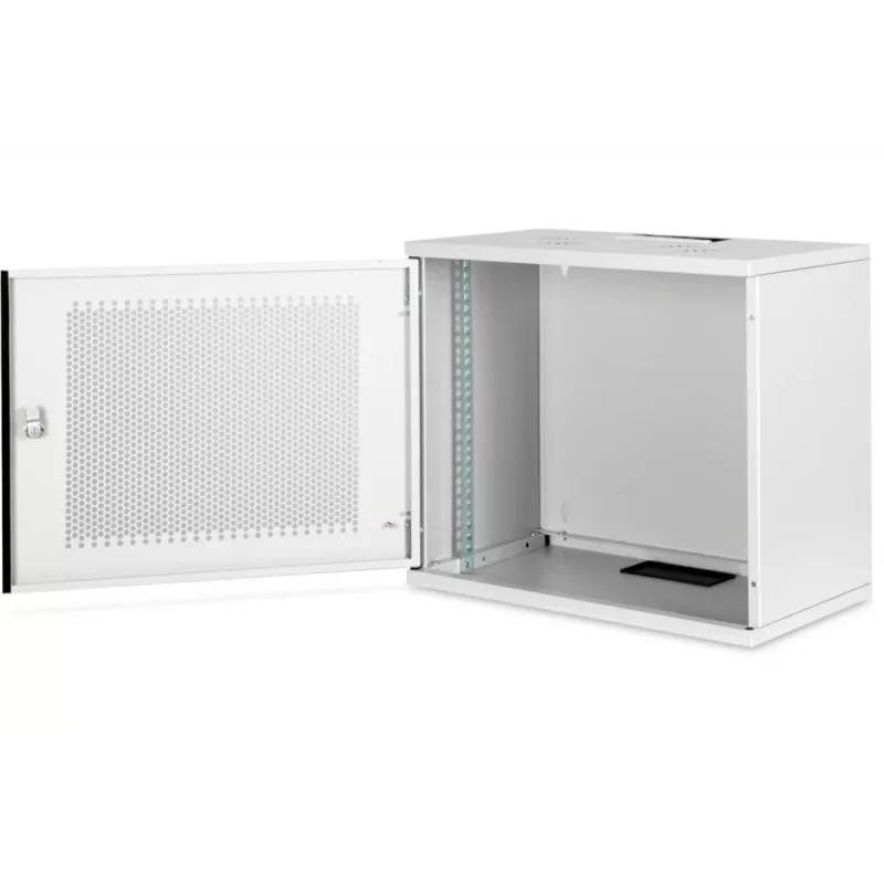 Armario de montaje en pared DIGITUS 9U - SOHO sin montar 460x540x400 mm puerta frontal perforada gris