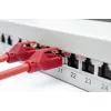 Panel de parcheo DIGITUS DN-91624S-EA de 19 pulgadas, CAT6A clase EA, apantallado, 24 puertos RJ45, LSA, 1U, gris claro RAL 7035
