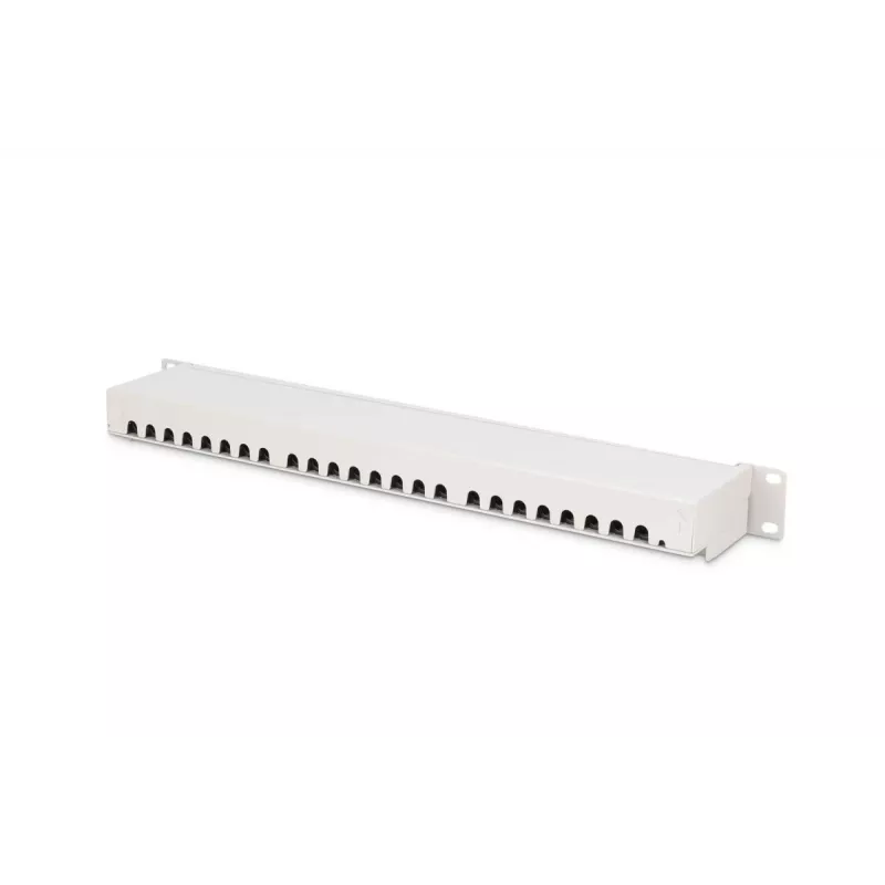 Panel de parcheo DIGITUS DN-91624S-EA de 19 pulgadas, CAT6A clase EA, apantallado, 24 puertos RJ45, LSA, 1U, gris claro RAL 7035