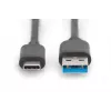 Cable de conexión DIGITUS USB Type-C, Type C a A M/M, 1m SuperSpeed negro