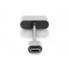 Cable divisor DIGITUS USB Type-C, tipo C – 3,5 mm + tipo C M/H/H, 20 cm negro