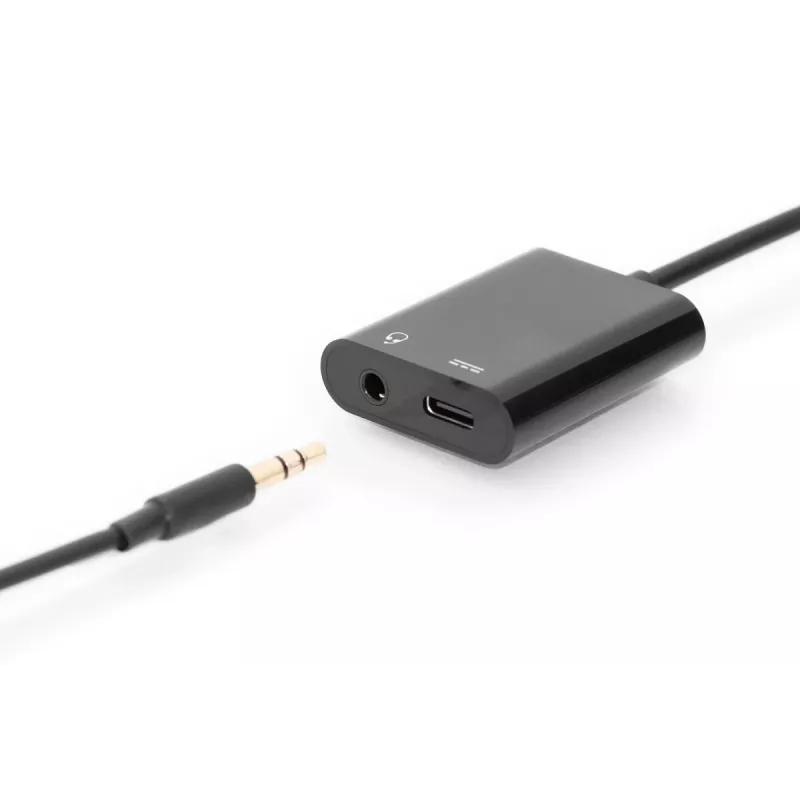Cable divisor DIGITUS USB Type-C, tipo C – 3,5 mm + tipo C M/H/H, 20 cm negro
