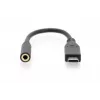 Cable adaptador de audio DIGITUS USB Type-C, Type-C - 3,5 mm M/H, 20 cm, entrada/salida de audio, versión 3.1, CE, negro