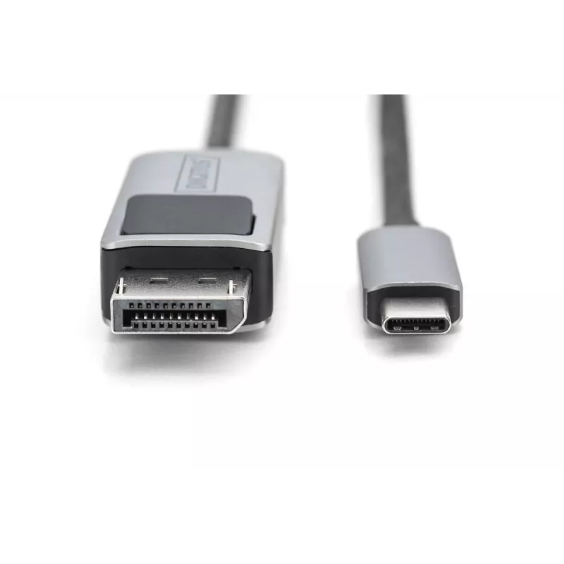 Cable adaptador DIGITUS USB Type C a DP 8Ka30Hz. HBR3 carcasa de aluminio negro 1m