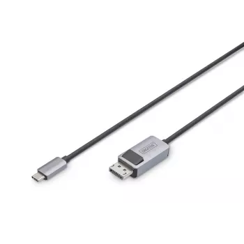 Cable adaptador DIGITUS USB Type C a DP 8K@30Hz, HBR3, carcasa de aluminio, negro, 2m