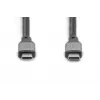 Cable de conexión DIGITUS USB 4, TypeC a TypeC, carcasa de aluminio, trenza PP, 8K@60Hz, PD3.0, 40 Gbit/s, 1m, negro