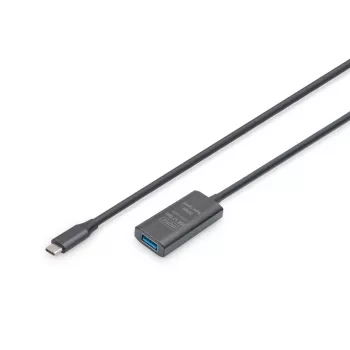 DIGITUS Cable alargador USB-C activo – 5G USB 3.2 Gen1 USB-C – USB-A (M/H) – 5 m