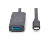 DIGITUS Cable alargador USB-C activo – 5G USB 3.2 Gen1 USB-C – USB-A (M/H) – 5 m