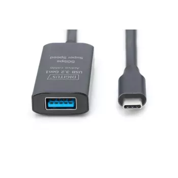 DIGITUS Cable alargador USB-C activo – 5G USB 3.2 Gen1 USB-C – USB-A (M/H) – 5 m