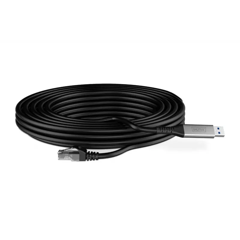 DIGITUS Cable USB 3.2 Gen1 - RJ45 Ethernet - CAT6a S/FTP negro - 5 m