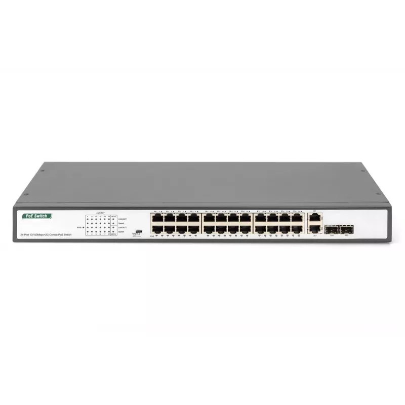 Switch Digitus DN-95343 de 24 puertos Fast Ethernet PoE, 2x Gigabit Combo TP/SFP, 370 W