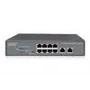 DIGITUS Switch Fast Ethernet PoE af/at 8 puertos + 2 uplinks 120W de presupuesto PoE, montaje en rack