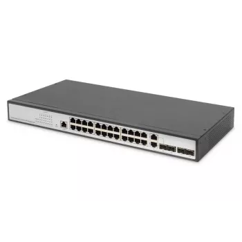 DIGITUS Switch Gigabit Ethernet L2 gestionado 24 puertos + 2 puertos combo y 2 puertos uplink SFP