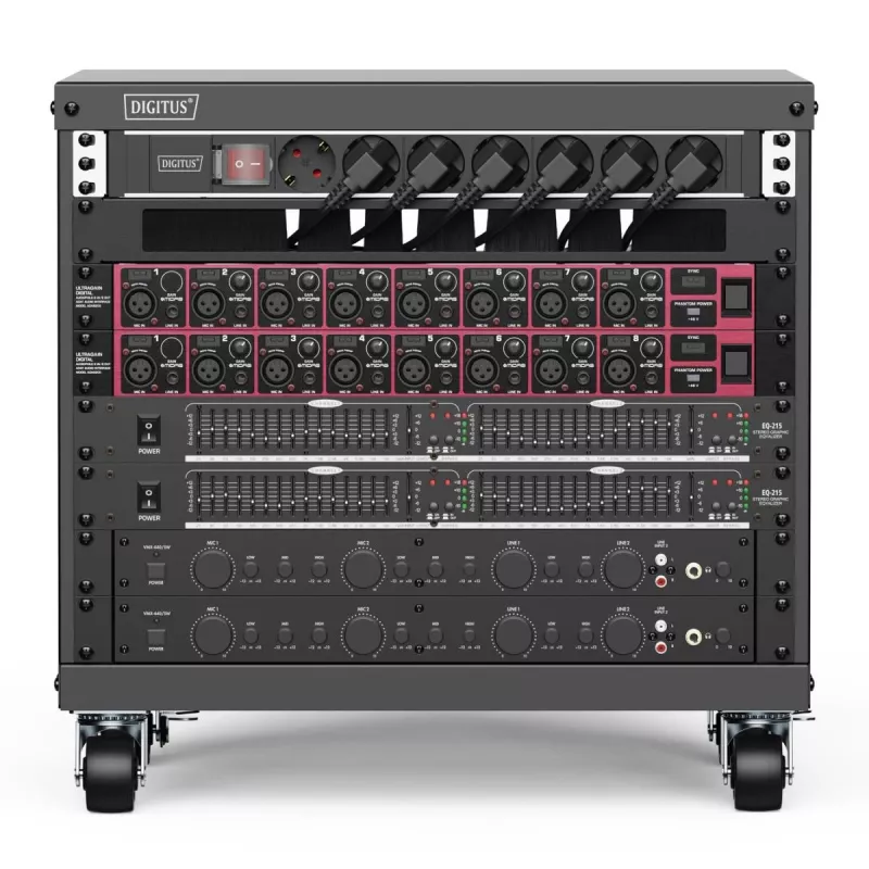 DIGITUS Rack AVS 8U 420x507x460mm roscas ruedas negro