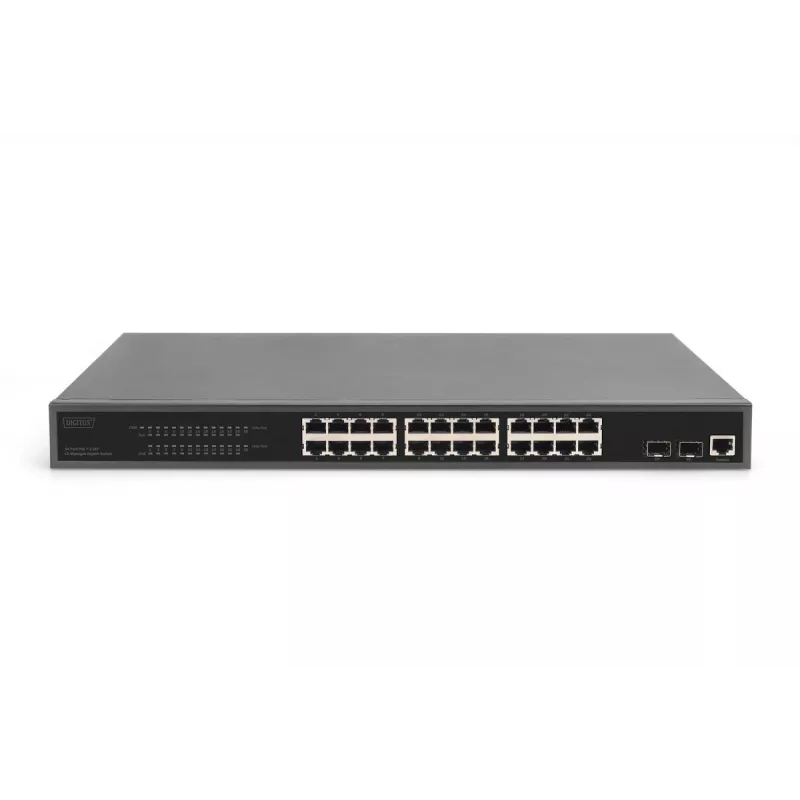 DIGITUS Switch Gigabit Ethernet con inyector PoE 24 puertos L2 gestionado 2 SFP Uplink