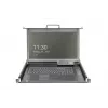 Consola modular DIGITUS HD LCD TFT con KVM de 1 puerto, RAL 9005 negro - teclado GE